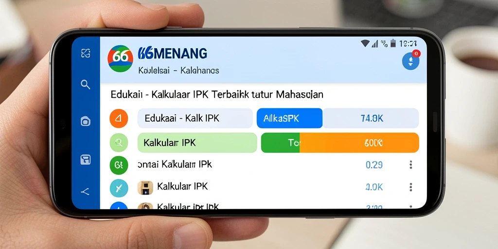 Antarmuka utama aplikasi 66MENANG untuk menghitung IPK mahasiswa.
