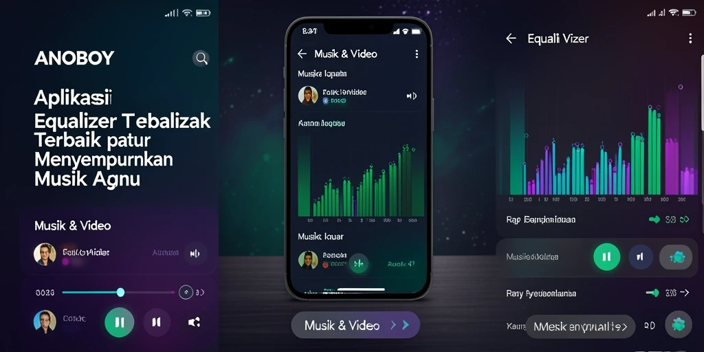Antarmuka pengguna ANOBOY dengan pengaturan Equalizer yang responsif.