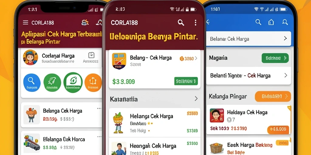 Screenshot antarmuka aplikas Cek Harga CORLA188 yang menunjukkan fitur unggulannya.