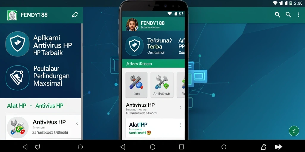 Antarmuka FENDY188 yang menarik dan fungsional sebagai Antivirus HP.