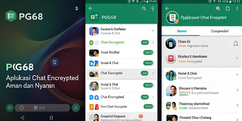 Antarmuka PGG68 yang sederhana dan aman untuk chatting.