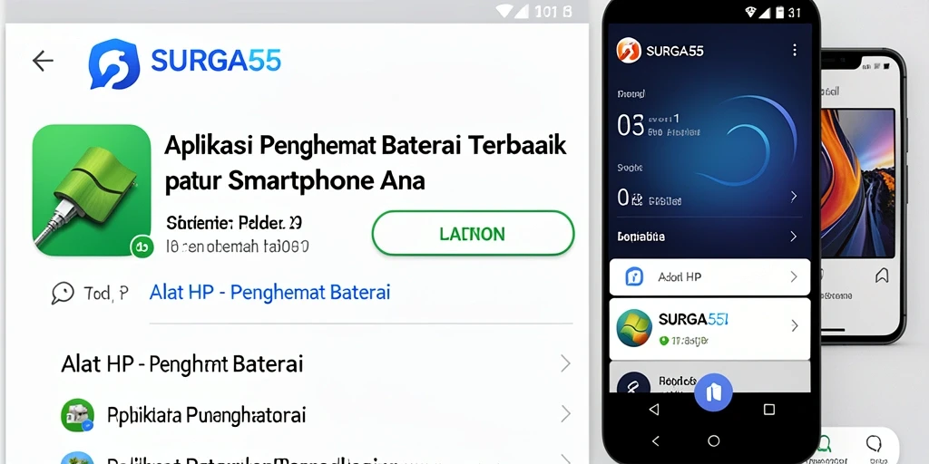 Tampilan antarmuka pengguna SURGA55 yang menarik dan fungsional.
