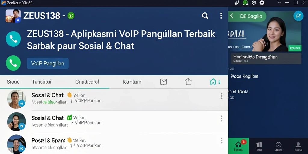 Tampilan antarmuka ZEUS138 saat melakukan VoIP Panggilan.